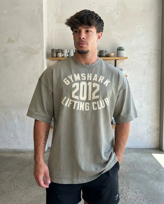 Playera Lifting Club 2012 Extreme Oversize - Café