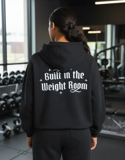 Hoodie Built in the Weight Room Oversize - Negro