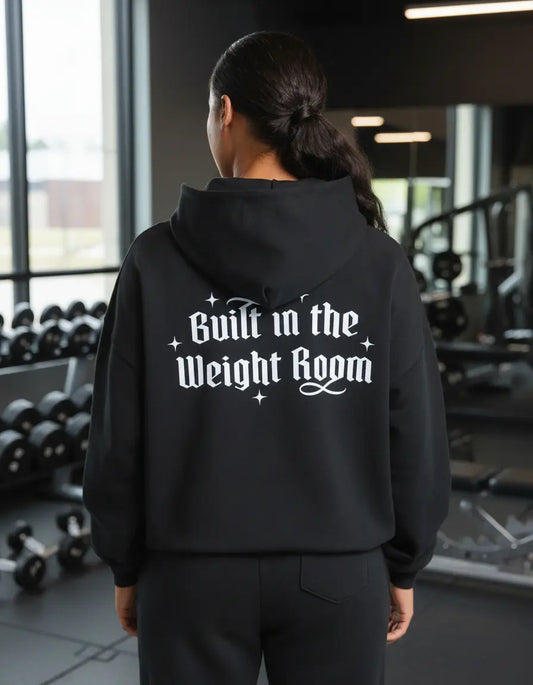 Hoodie Built in the Weight Room Oversize - Negro