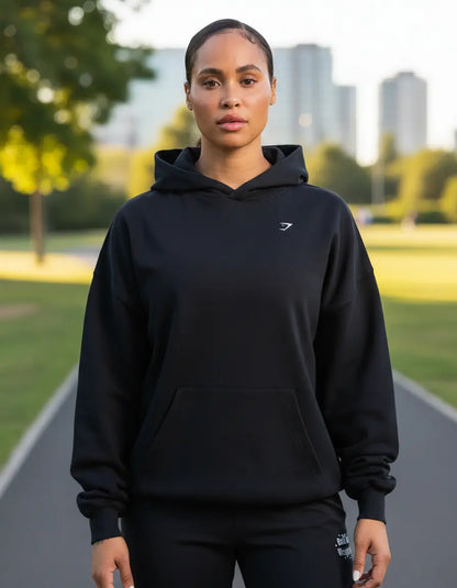Hoodie Built in the Weight Room Oversize - Negro
