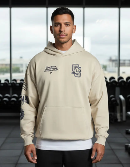Hoodie Lifting Essential Bordado Oversize - Beige