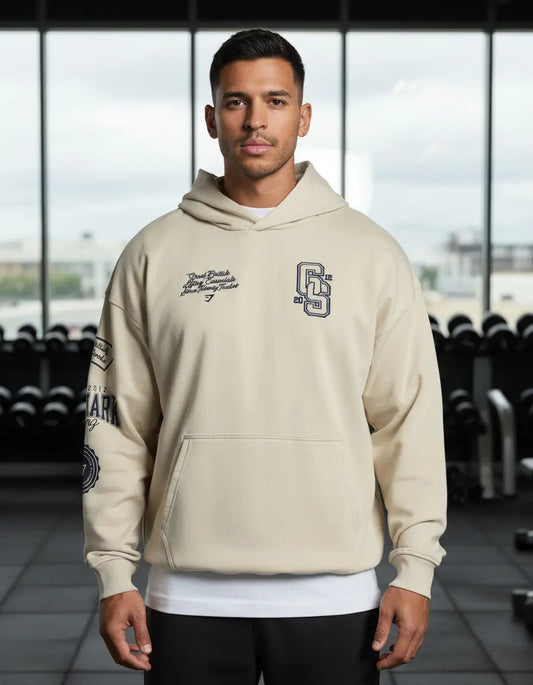 Hoodie Lifting Essential Bordado Oversize - Beige