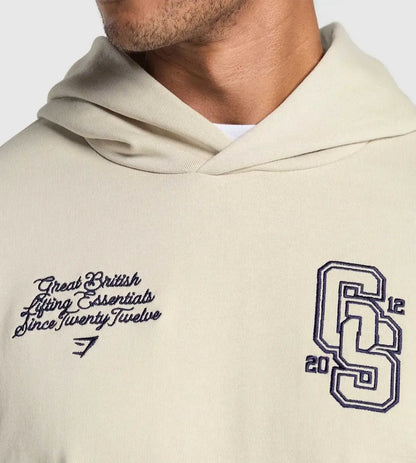 Hoodie Lifting Essential Bordado Oversize - Beige