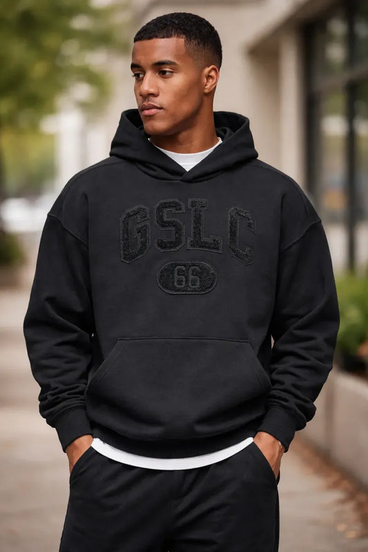 Hoodie Allblack GSLC Oversize - Negro