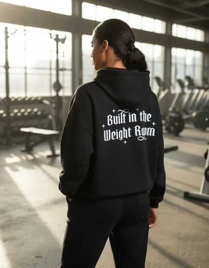 Hoodie Built in the Weight Room Oversize - Negro