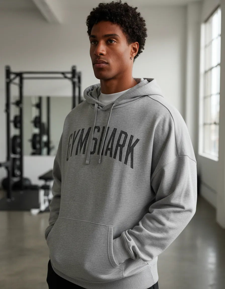 Hoodie Worn Oversize - Gris