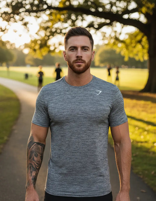 Playera Arrival Marl Slim Fit - Gris Jaspeado