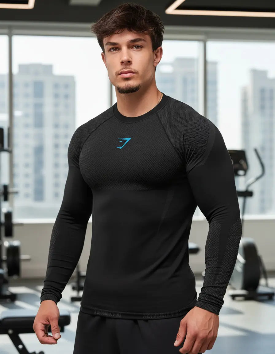 Onyx Manga Larga - Negro/Turquesa
