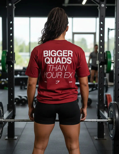 Playera Bigger Quads Than Your Ex Oversize - Vino