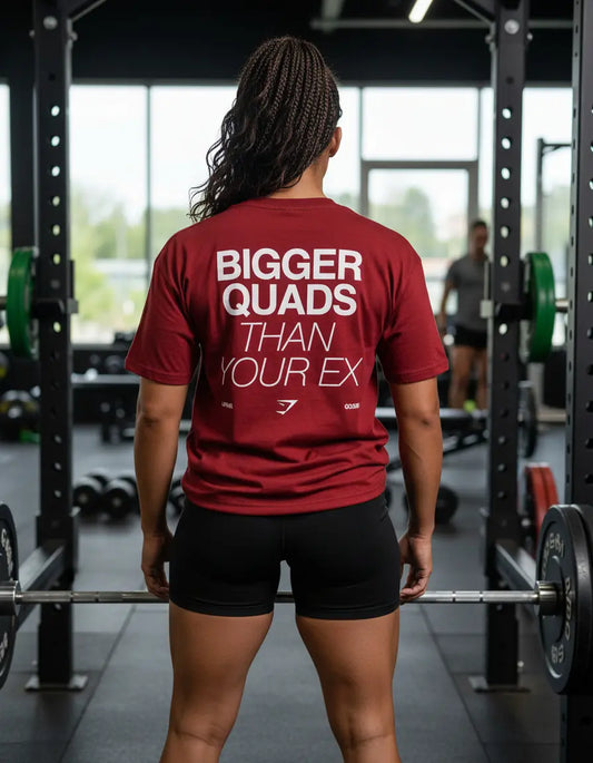 Playera Bigger Quads Than Your Ex Oversize - Vino