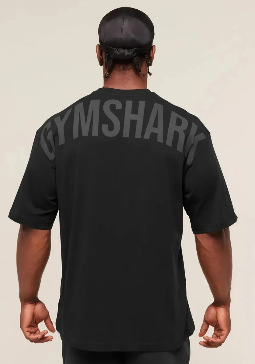 Playera Power Oversize - Negro/Gris