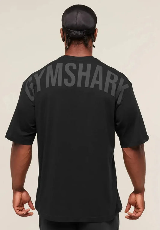 Playera Power Oversize - Negro/Gris