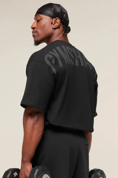 Playera Power Oversize - Negro/Gris
