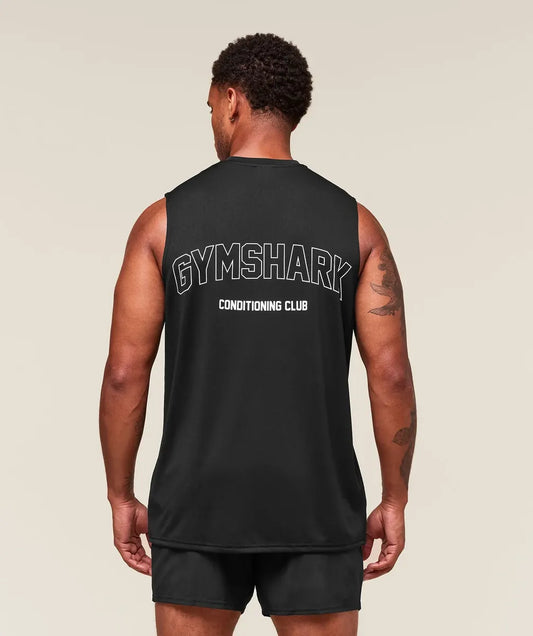 Tank Hybrid Athlete Cut Off Oversize - Negro