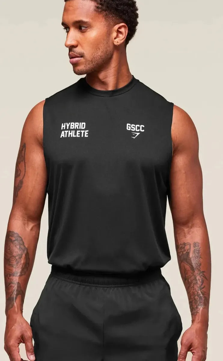 Tank Hybrid Athlete Cut Off Oversize - Negro