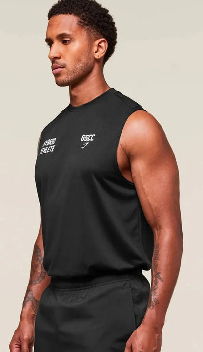 Tank Hybrid Athlete Cut Off Oversize - Negro