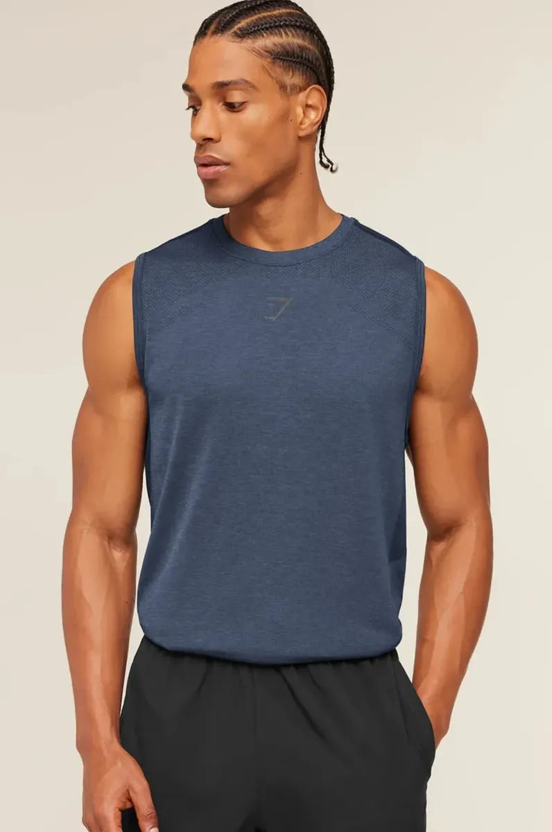 Tank Lightweight Seamless Regular Fit - Azul