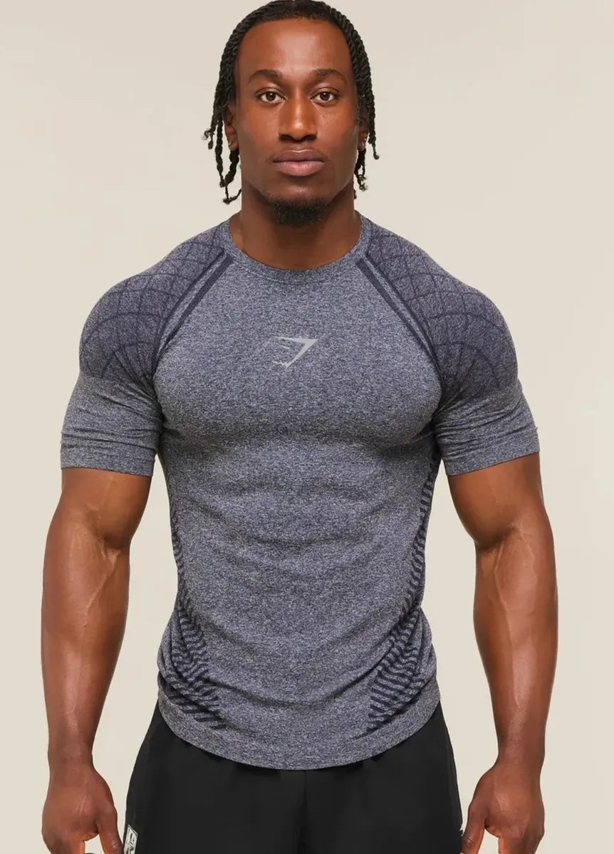 Playera Devant Seamless Slim Fit - Azul