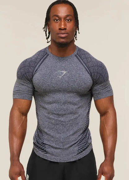 Playera Devant Seamless Slim Fit - Azul