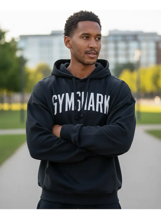 Hoodie Worn Graphic Oversize - Negro
