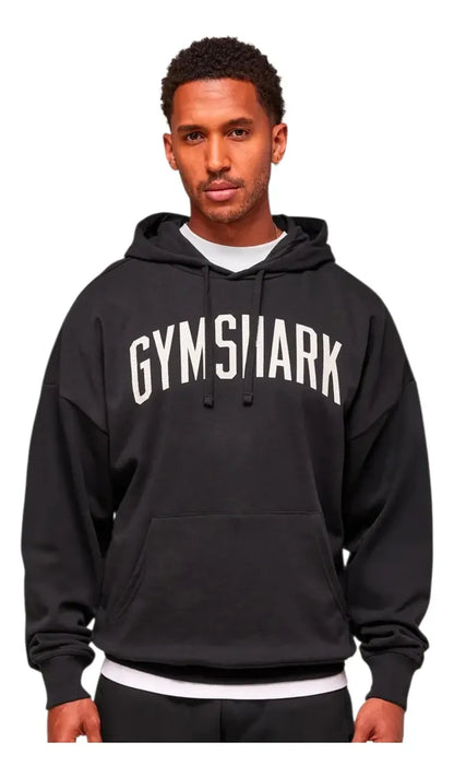 Hoodie Worn Graphic Oversize - Negro