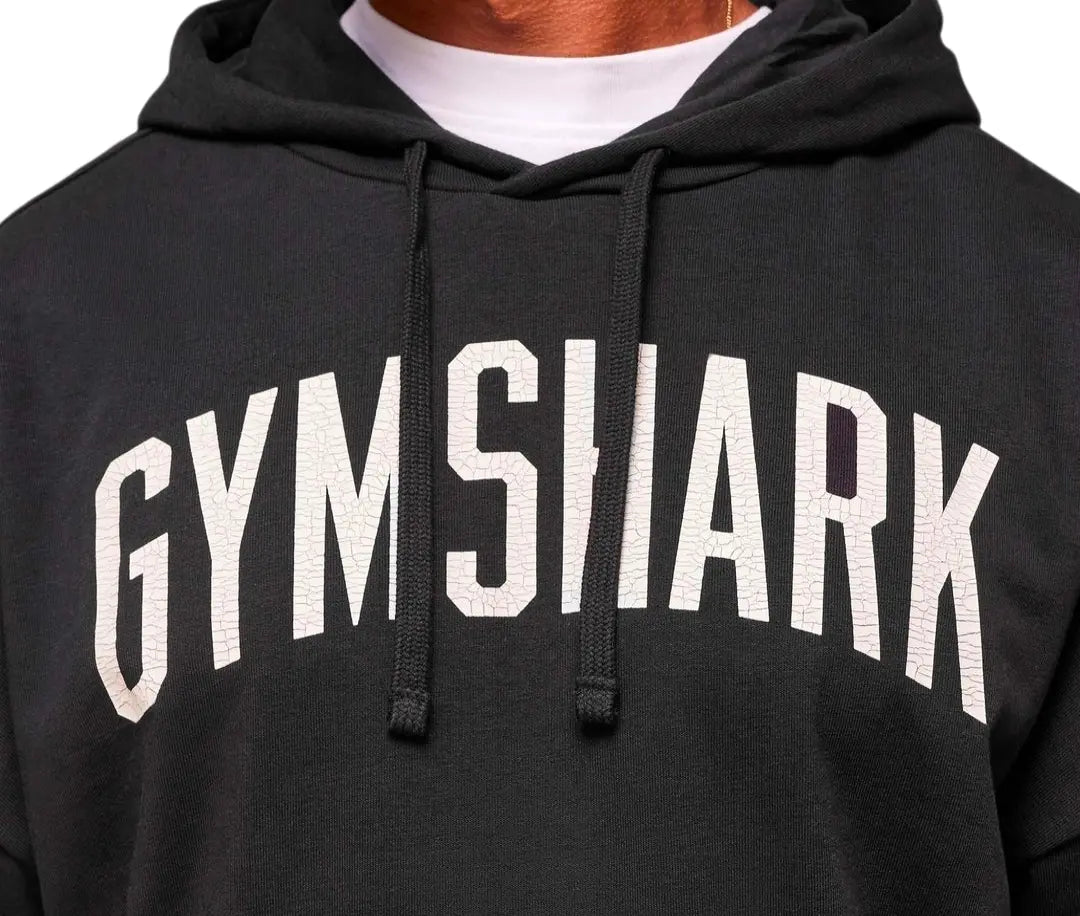 Hoodie Worn Graphic Oversize - Negro