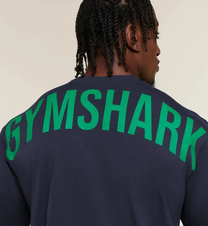 Playera Power Oversize - Azul Marino/Verde