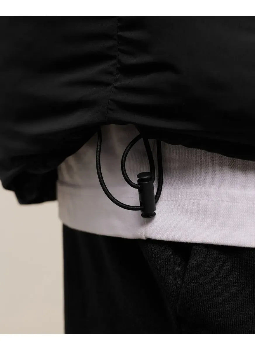 Hooded Puffer Jacket - Negro