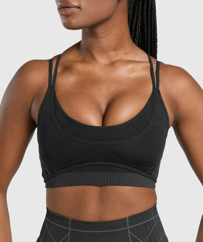Gymshark Sportbra Apex Seamless Strappy Light Support - Negro