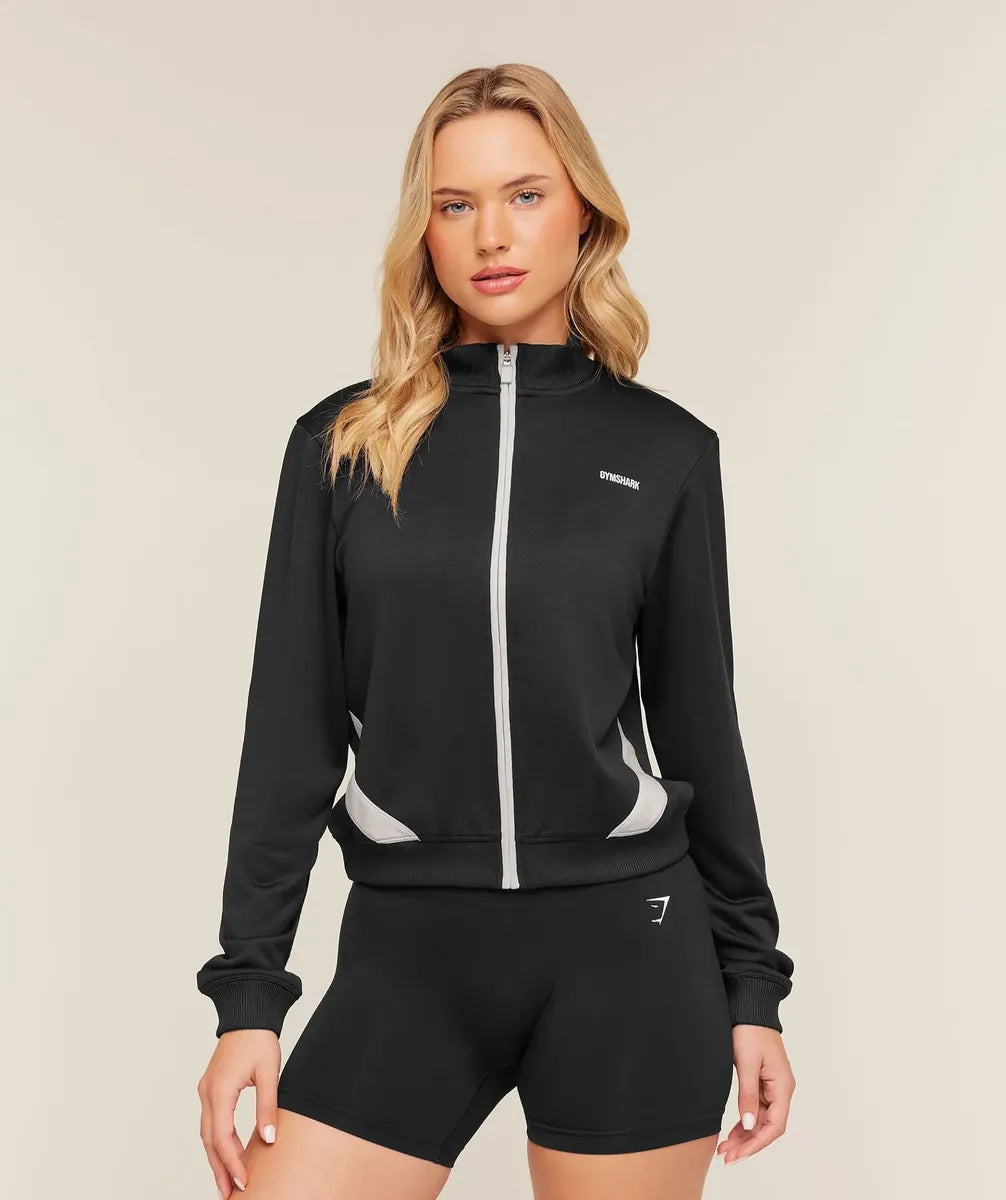 Chamarra Gymshark Lightweight Tricot Zip Regular Fit - Negro